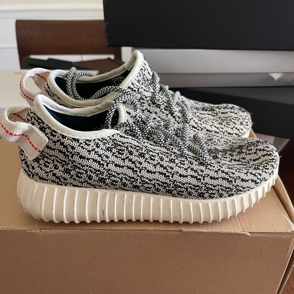 Yeezy Black and Cream Kids Sneakers